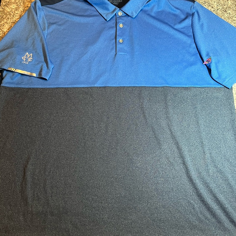 Adidas Climachill Golf Polo Blue And Gray Color Block Men’s Size 2XL